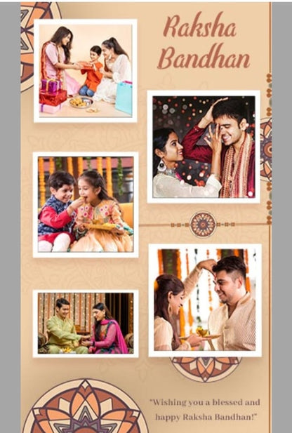 Raksha Bandhan photo frame with 1 free rakhi ( any random designs)